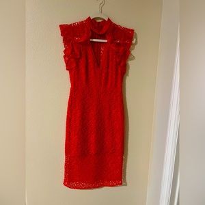 Red lace Alexis dress